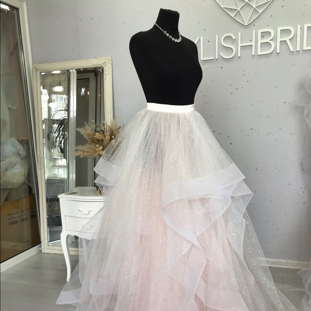 Blush Horsehair Glitter Skirt - Wedding, Photos